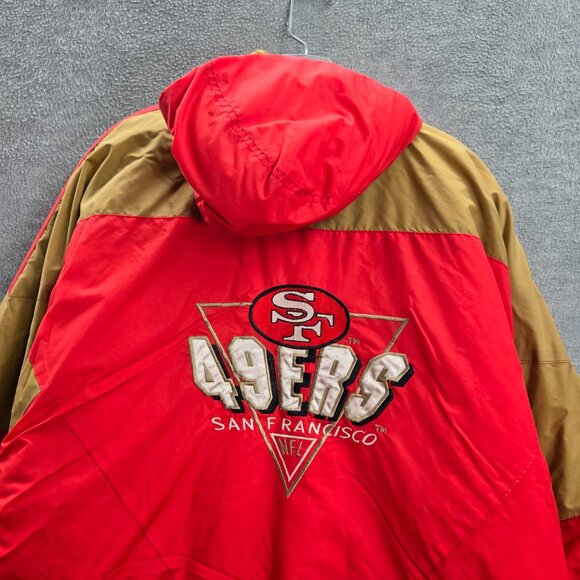 VINTAGE San Francisco 49ers Men Jacket Large Red Competitor Logo READ - Picture 14 of 16
